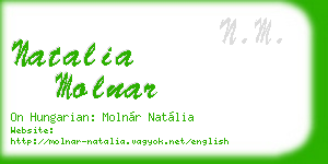 natalia molnar business card